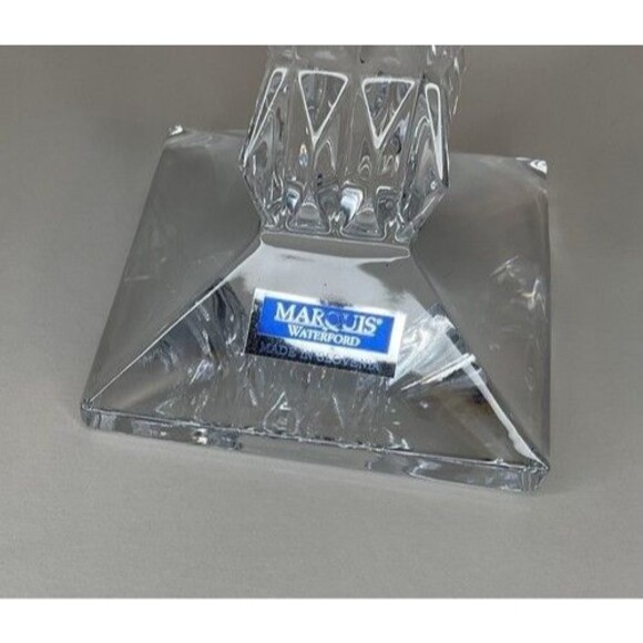 New with box Marquis by Waterford Crystal Paradox Candlesticks Candle Holders 8” - Picture 2 of 15
